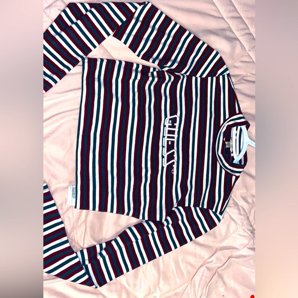 STRIPPED GUESS LONG SLEEVE TOP